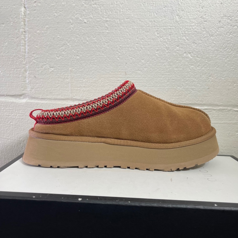 UGG Tazz II 1122553 Slippers Chestnut Suede Platform Slip On Women's Size 9 US - Picture 2 of 14